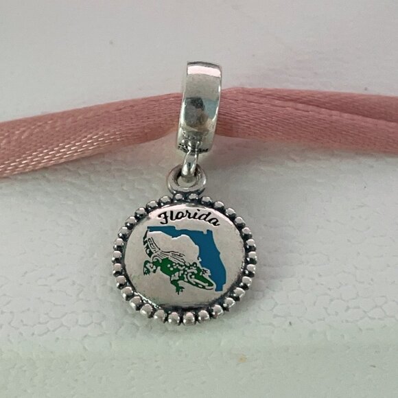 Pandora Florida Map Crocodile Exclusive Charm - Picture 3 of 4
